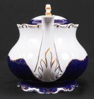 Zsolnay Pompadour hiányos teás készlet, összesen: 14 db, jelzett, hibátlan/ Flawless Zsolnay chinawa...