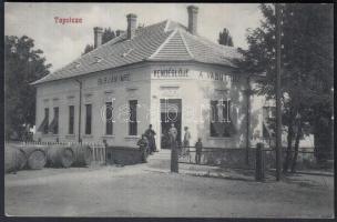 Tapolca, Burján Imre vendéglője a vasúthoz; Molnár Mór kiadása (kis szakadás / small tear)