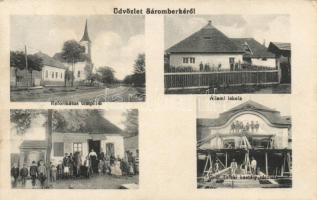 Sáromberke, szövetkezet, Teleki-kastély építése; Kántor fényképész kiadása / cooperative, castle construction