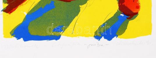 Vilhelm (Wilhelm) Károly (1943-2011): Tűzliliomok. Színes litográfia (próba), papír, jelzett, 37×26 ...