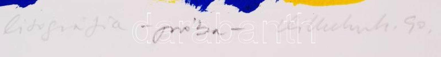 Vilhelm (Wilhelm) Károly (1943-2011): Tűzliliomok. Színes litográfia (próba), papír, jelzett, 37×26 ...