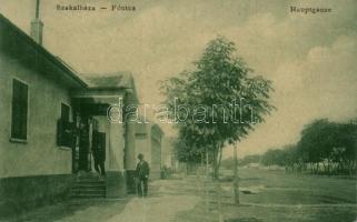 Szakálháza, Fő utca, Feszl József kereskedése / shop on main street