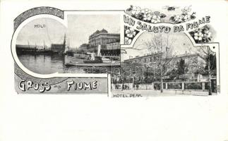 Fiume, Molo, Hotel Deák; floral