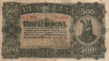 1923. 500K nyomdahely nélkül T:III- Adamo K34