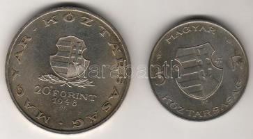 1947. 5Ft Ag "Kossuth" + 1948. 20Ft Ag "Táncsics" T:2,2+