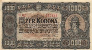 1923. 1000K nyomdahely jelölés nélkül T:III Adamo K37