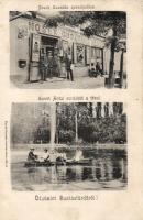 Buziásfürdő, Nosek Gusztáv kereskedése, Szent Antal csodakút és tó / shop, fountain, lake (EK)