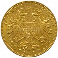 Ausztria 1897. 20K Au "Ferenc József" (6.79g/0.900) T:2
Austria 1897. 20 Corona Au "F...