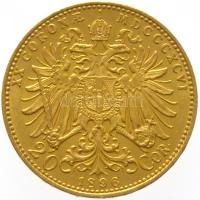 Ausztria 1896. 20K Au "Ferenc József" (6.79g/0.900) T:2
Austria 1896. 20 Corona Au "F...