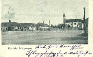 Féltorony, Halbturn; Templom tér, üzlet / square with shop