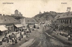 Esztergom piac, Patriász Zsigmond, Marosi József és Krausz Samu üzletei (fl)