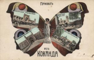 Kokand, butterfly, Art Nouveau
