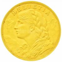 Svájc 1927B 20Fr Au "Helvetia" Bern (6.46g/0.900) T:2 Switzerland 1927B 20 Francs Au "Helvetia" Bern (6.46g/0.900) C:XF Krause KM# 35.1