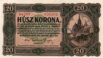 1920. 20K klf színváltozatok (3x) T:I,I- Adamo K21