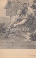 Italian propaganda, artist signed card 'Associazione Trento-Trieste' (EK)