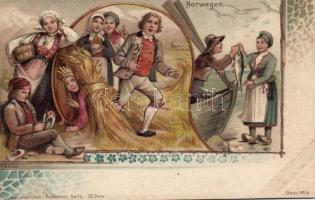 Norwegen / Norway 'Nationalitäten' series litho