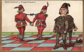 Gebundene und Doppelbauern / Chess game, humour