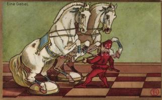 Eine Gabel / Chess game, humour