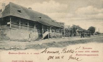 Szatmárhegy, Korcsma a vasút előtti időkből, Piac / pub, market, Divald