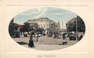 Lugos Korona utca, Poporul palota, piac / street, palace, market