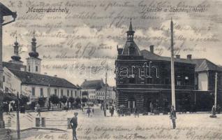 Marosvásárhely, Széchenyi tér, Adi Árpád könyvnyomdája / square, bookshop