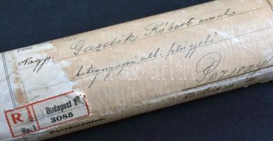 1916. "A Vörös Kereszt Ezüst Díszérme hadidíszítménnyel" kitüntetés adományozó oklevele Fe...