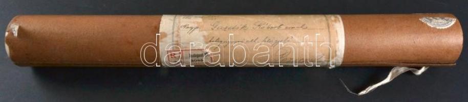 1916. "A Vörös Kereszt Ezüst Díszérme hadidíszítménnyel" kitüntetés adományozó oklevele Fe...