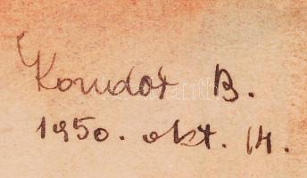 Kondor Béla (1931-1972): Scher Károly. Vegyes technika, papír, jelzett, üvegezett keretben, 24×17,5 ...