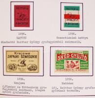 1850-től Nagyon szép, sok ezer darabos magyar gyufacímke gyűjtemény, a kezdetektől napjainkig, 10 al...