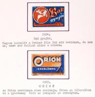 1850-től Nagyon szép, sok ezer darabos magyar gyufacímke gyűjtemény, a kezdetektől napjainkig, 10 al...