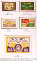 1850-től Nagyon szép, sok ezer darabos magyar gyufacímke gyűjtemény, a kezdetektől napjainkig, 10 al...