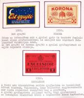 1850-től Nagyon szép, sok ezer darabos magyar gyufacímke gyűjtemény, a kezdetektől napjainkig, 10 al...
