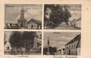 Szarvkő, Hornstein; Main square, church, main street, monument, cinema (fl)