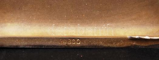 Szecessziós ezüst (Ag.) cigarettatálca, monogramos, jelzett, nettó:74 g, 9×6 cm / Antique silver cig...