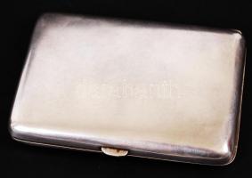 Szecessziós ezüst (Ag.) cigarettatálca, monogramos, jelzett, nettó:74 g, 9×6 cm / Antique silver cig...