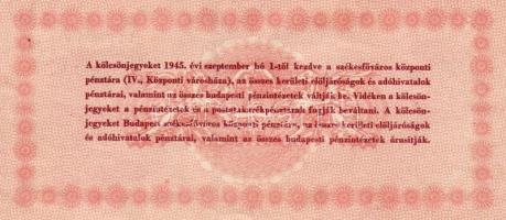 1945. Budapest kölcsönjegy 100P T:II