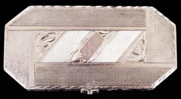 Ezüst (Ag.) szemfesték tartó, jelzett, mesterjeggyel, jó állapotban, / Silver make up holder with hallmarks net:88 g, 9×4 cm