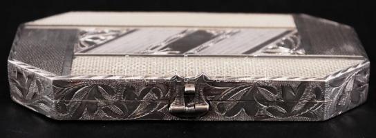 Ezüst (Ag.) szemfesték tartó, jelzett, mesterjeggyel, jó állapotban, / Silver make up holder with ha...