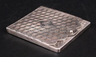 Ezüst (Ag.) art-deco gyufatartó, jelzett, monogramos, mesterjeggyel, jó állapotban, nettó:40 g, 6×5,...