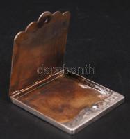 Ezüst (Ag.) art-deco gyufatartó, jelzett, monogramos, mesterjeggyel, jó állapotban, nettó:40 g, 6×5,...
