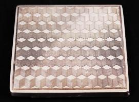 Ezüst (Ag.) art-deco gyufatartó, jelzett, monogramos, mesterjeggyel, jó állapotban, nettó:40 g, 6×5,...