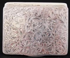 Gazdagon díszített ezüst (Ag.) névjegykártya tartó, jelzett, monogramos, mesterjeggyel, jó állapotba...