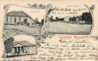 Abony huszár laktanya, Gulner kastély, Kossuth tér, floral