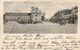 Vác Fő tér templommal, Divald