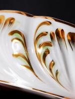 Herendi Viktória mintás bonbonier, kézzel festett, jelzett, hibátlan, m:8 cm, d:12 cm