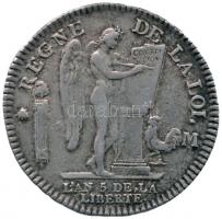 Franciaország 1793. 1E Ag "XVI. Lajos" (29.11g) T:2-
France 1793. 1 Ecu Ag "Louis XVI...