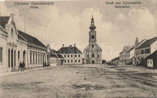 Gyanafalva, Jennersdorf; Main square, church