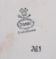 2 db fehér ovális tűzálló porcelán tál Asmanit és Diamant jelzéssel, h: 32 és 39 cm