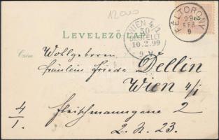 1899 Féltorony, Halbturn; Schloss, floral, litho