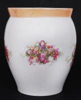 Egy fülű virágmintás porcelán kancsó MZ Altrechlau jelzéssel, m: 18 cm, d: 14 cm